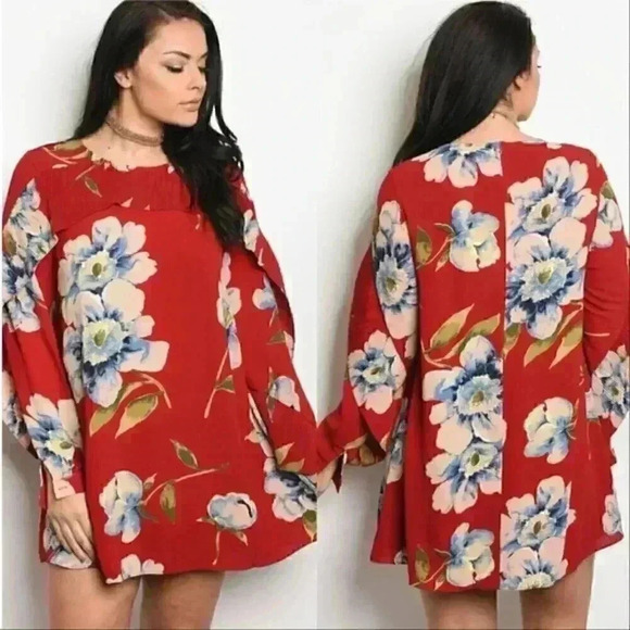 PLUS SIZE FLORAL DRESS - Picture 1 of 2